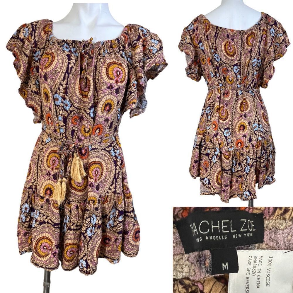 Rachel Zoe M floral bohemian mini dress